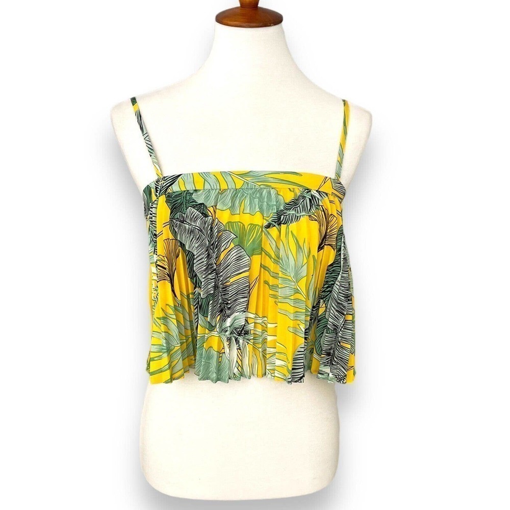 🍀Lulu's Multi Chase the Sun Tropical Print Spaghetti Strap Camisole Top Size S